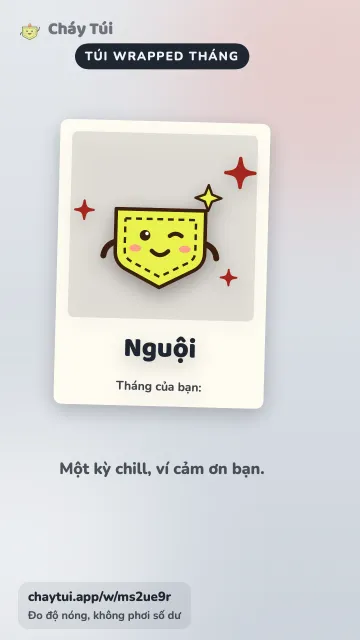 Monthly Wrapped card: Túi winking with the title “Cool”